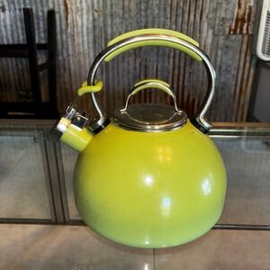 KitchenAid Lime Green Enamel Stovetop Whistling Tea Kettle
